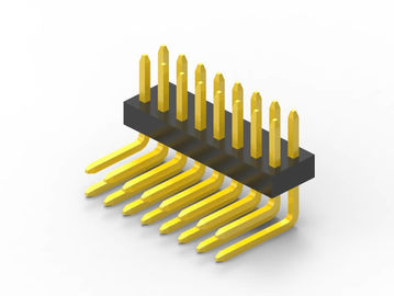 男性ピンPCBヘッダーコネクタ 1.0mmピッチ PA6T 黒 プラスチック 右角