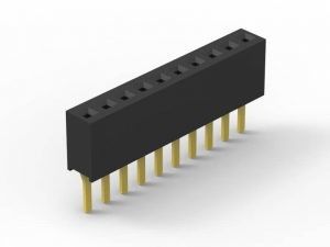 黒い女性PCBヘッダーコネクタ 1.27mmピッチ LCP素材H = 2.1mm