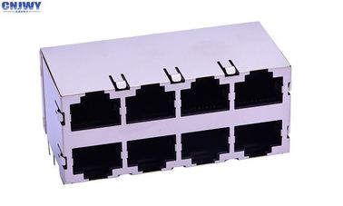 2層RJ45ネットワークコネクタソケット8 ポート8p8c 90度