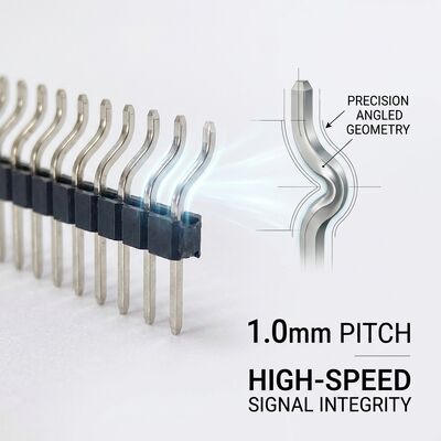 双列右角 男性ピンヘッダーコネクタ 2.54mm ピッチ 90度 PCB 80ピン穿孔
