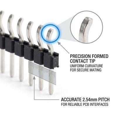 2.54mm ピッチ 90度 PCB スルーホール オスピンヘッダーコネクタ ライトアングル シングルロウ