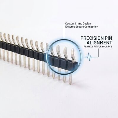2.54mm ピッチ 90度 PCB スルーホール オスピンヘッダーコネクタ ライトアングル シングルロウ