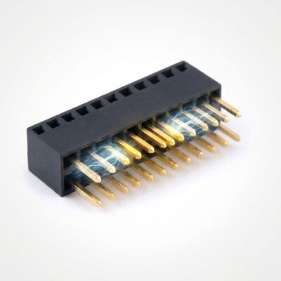 2.54mmピッチトリプルロウメスヘッダーコネクタ 3x40P スルーホール ゴールドフラッシュ PA6T