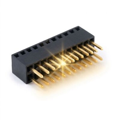 2.54mm 機械加工丸ピンメスヘッダーソケット 40ピン 金メッキ ニッケル 精密旋盤加工