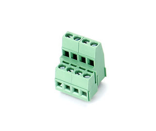 2列のPCBプラグイン可能な端末ブロック,M3鋼5.08mmピッチ2*04PグリーンPA66 SN