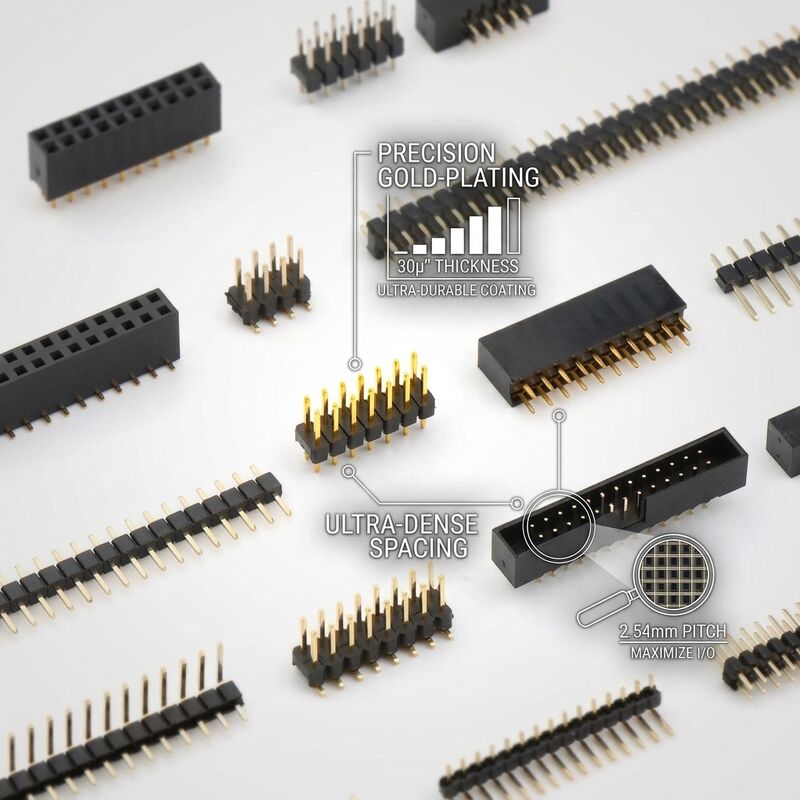 2.54mmピッチ 延長高さ PCB基板スペーサー付き 昇降スタッキングデュアルロウオスピンヘッダーコネクタ
