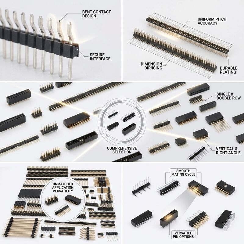 2.54mm ピッチ 90度 PCB スルーホール オスピンヘッダーコネクタ ライトアングル シングルロウ