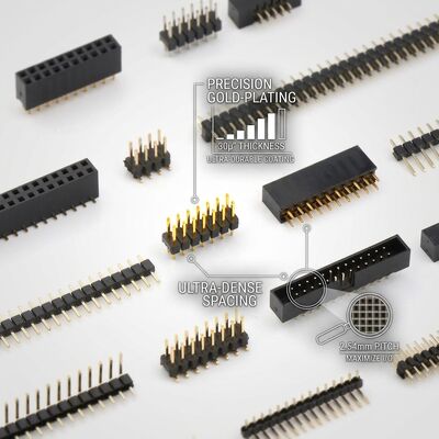 2.54mmピッチ 延長高さ PCB基板スペーサー付き 昇降スタッキングデュアルロウオスピンヘッダーコネクタ