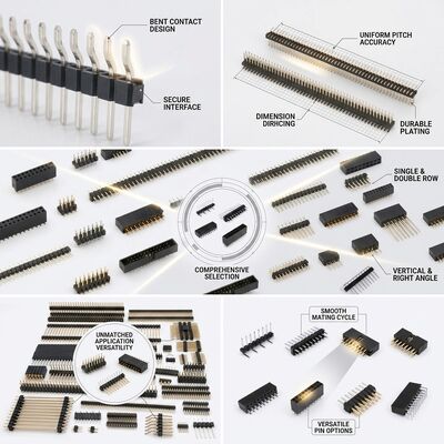 2.54mm ピッチ 90度 PCB スルーホール オスピンヘッダーコネクタ ライトアングル シングルロウ