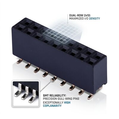 車載グレード 2.54MM デュアルロウ メスヘッダーコネクタ ゴールドフラッシュ PA9T 高振動 PCB スルーホール IP67