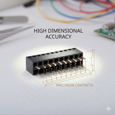 低プロフィール 1.27MM ピッチ 右角 SMD 女性ヘッダーコネクタ 双列 ゴールドフラッシュ 超薄型 PCB デザイン